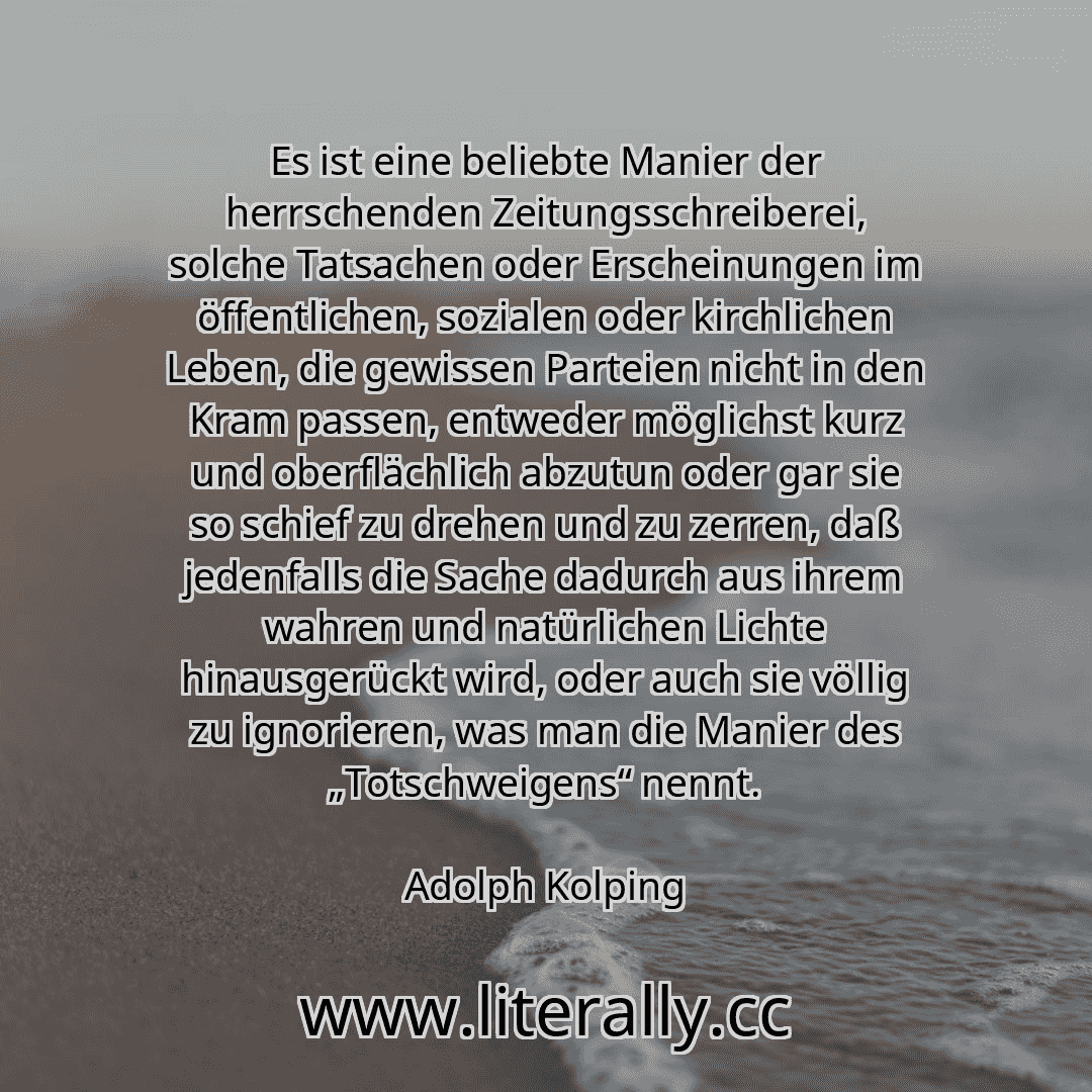 Es ist eine beliebte Manier der herrschenden Zeitungsschreiberei, solche Tatsachen oder Erscheinungen im öffentlichen, sozialen oder kirchlichen Leben, die gewissen Parteien nicht in den Kram passen, entweder möglichst kurz und oberflächlich abzutun oder gar sie so schief zu drehen und zu zerren, daß jedenfalls die Sache dadurch aus ihrem wahren und natürlichen Lichte hinausgerückt wird, oder auch... Es ist eine beliebte Manier der herrschenden Zeitungsschreiberei, solche Tatsachen oder Erscheinungen im öffentlichen, sozialen oder kirchlichen Leben, die gewissen Parteien nicht in den Kram passen, entweder möglichst kurz und oberflächlich abzutun oder gar sie so schief zu drehen und zu zerren, daß jedenfalls die Sache dadurch aus ihrem wahren und natürlichen Lichte hinausgerückt wird, oder auch...