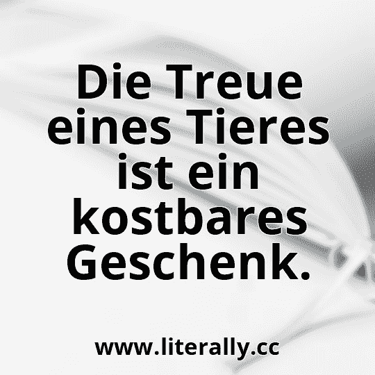 Die Treue eines Tieres ist ein kostbares Geschenk.
