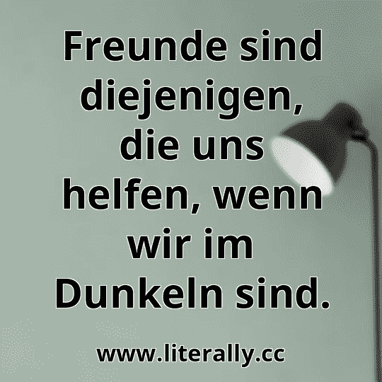 Freunde sind diejenigen, die uns helfen, wenn wir im Dunkeln sind.
